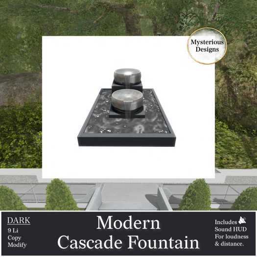 Mysterious Designs - Modern Cascade Fountain - DARK