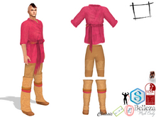FullPerm Tribal Outfit Shirt Pants Shoes Leg Wraps Slink Male, Belleza Jake, Signature Gianni, Ocacin Gamit, Legacy Male