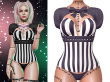 Blair Bolero, Corset + Thong Outfit 2.0 [Eggplant] - Maitreya Lara • LaraX • Petite • PetiteX • Legacy • Reborn