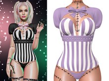 Blair Bolero, Corset + Thong Outfit 2.0 [Lavender] - Maitreya Lara • LaraX • Petite • PetiteX • Legacy • Reborn
