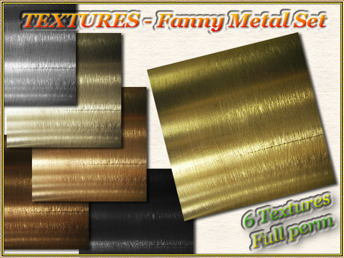 TEXTURES - Fanny Metal Set (6 Textures) (Full perm)