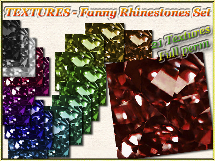 TEXTURES - Fanny Rhinestones Set (21 Textures) (Full perm)
