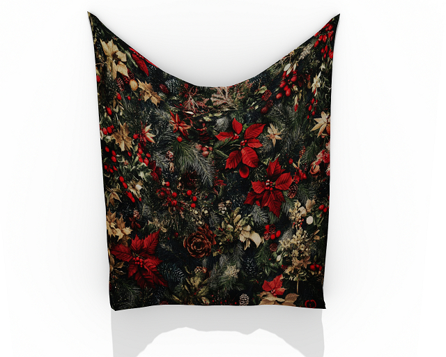 Christmas Tapestry Poinsettia  ~ One of a Kind Design by Valerie