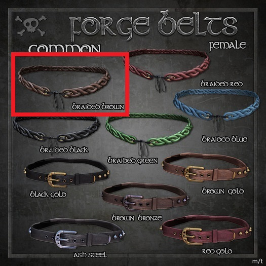 [The Forge] Braided Belt, Brown -CBOX