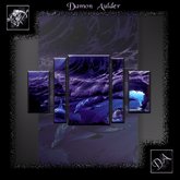 NuTec: Purple Dolphin Waves 5 Panel Wall Art 