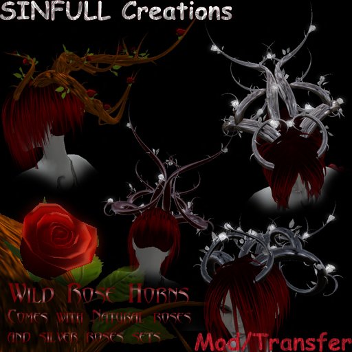 Sinfull Creations Wild Rose horns