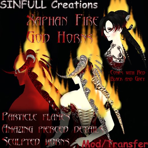Sinfull Creations Xaphan Fire God Horns