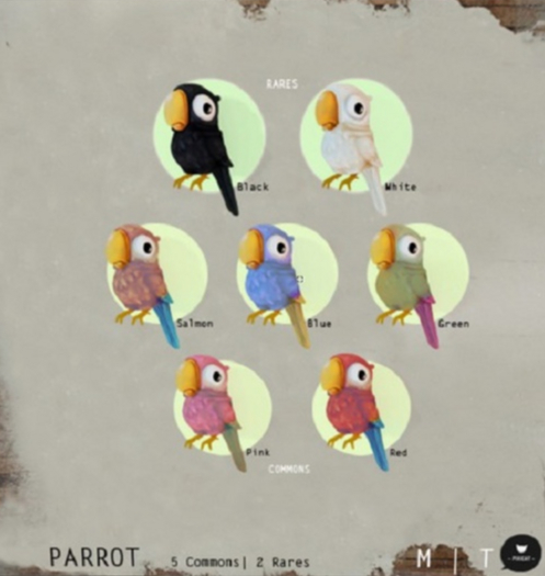 -Pixicat- Parrot (Black) RARE