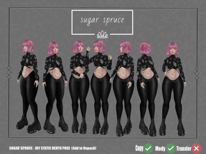 SUGAR SPRUCE -JOY MODELING STANDING POSE  (ADD TO UNPACK)
