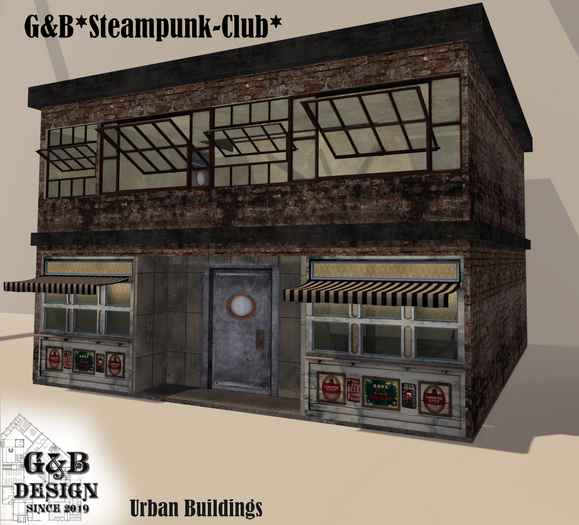 G&B Steampunk Club*Bar Empty 55 Prims