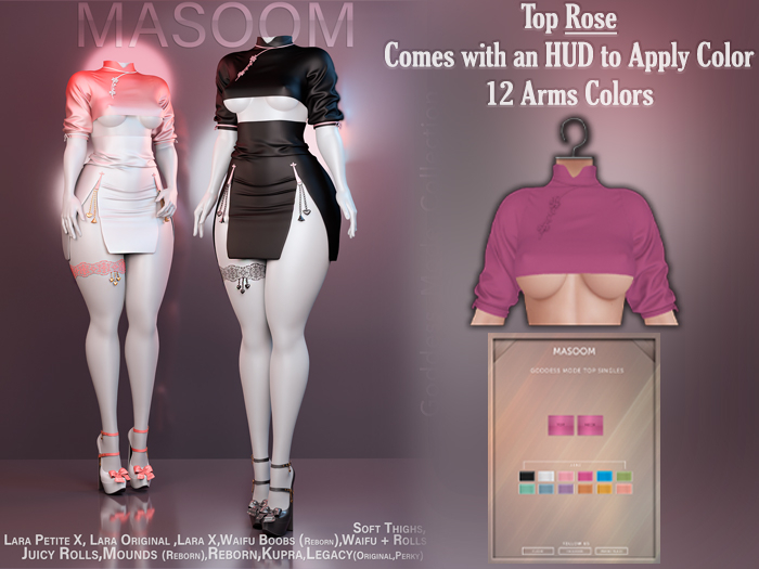 [[ Masoom ]] Goddess Mode Top - Rose