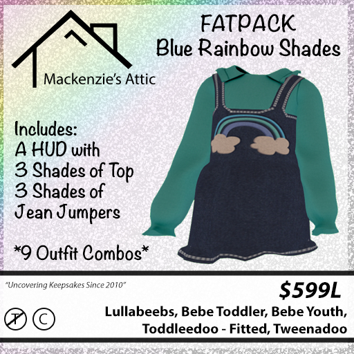 [M.A.] Rainbow Jean Jumper with Blue Tops