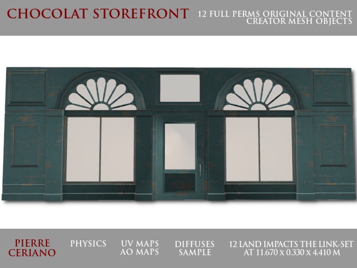 Chocolat storefront - 12 LI - FULL PERM Mesh link-set
