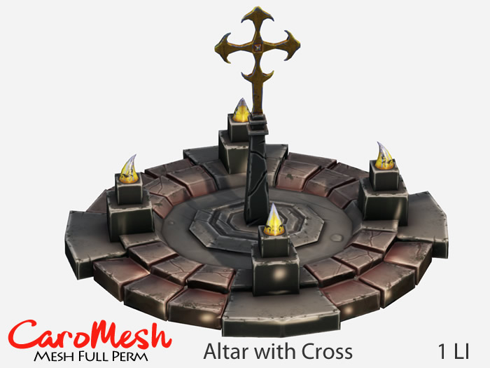 Caro Mesh Full Perm * Halloween Altar with Cross -unpacker