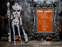 LADY BONES, Complete Costume Set,Halloween Costume,All INcluded,