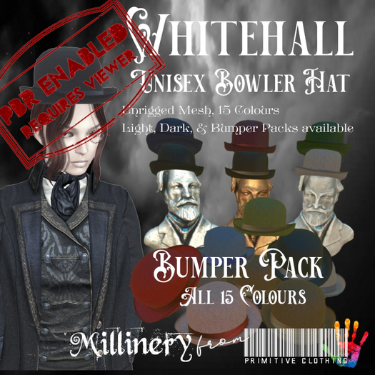 PRIMitive Millinery - Whitehall Bowler Hat Bumper Pack