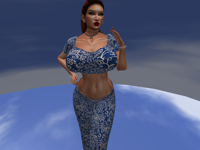 KOKO'S CLOSET BLUE & WHITE FLORAL TOP