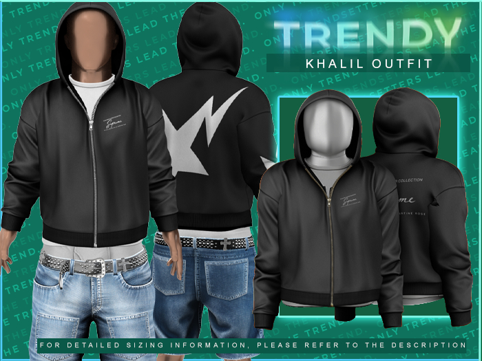 [TRENDY] Khalil Hoodie [Supreme Black]