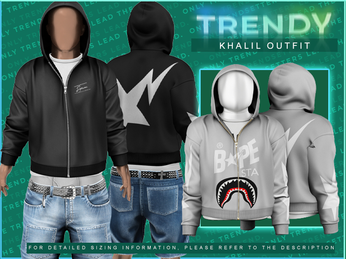 [TRENDY] Khalil Hoodie [Bpe Ash]