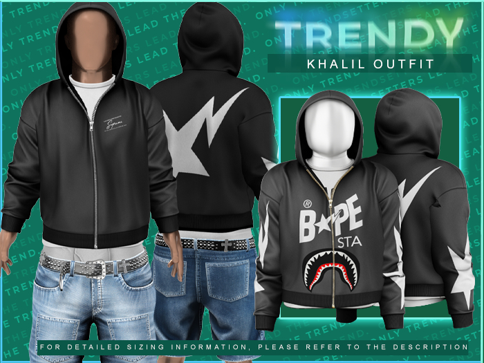 [TRENDY] Khalil Hoodie [Bpe Black]