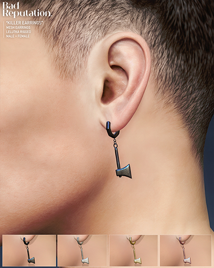 Bad Reputation - Killer Earrings - (Lelutka Rigged)