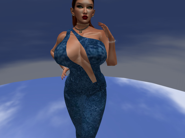 KOKO'S CLOSET BLUE SLIT TOP