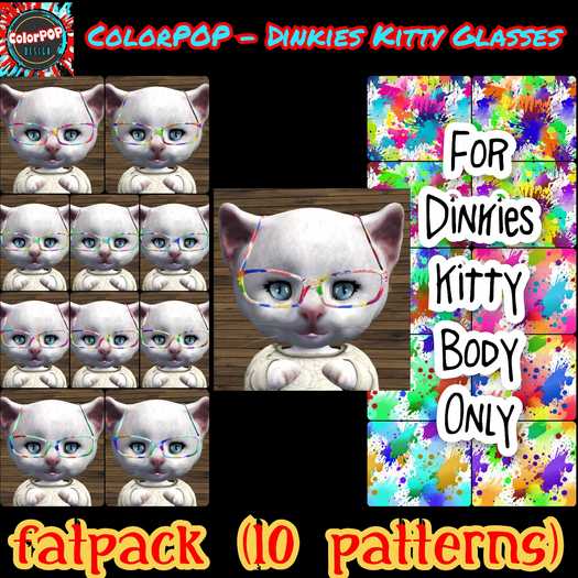 ColorPOP - Dinkies Kitty Glasses - Paint FP BOX (ADD to Unpack)