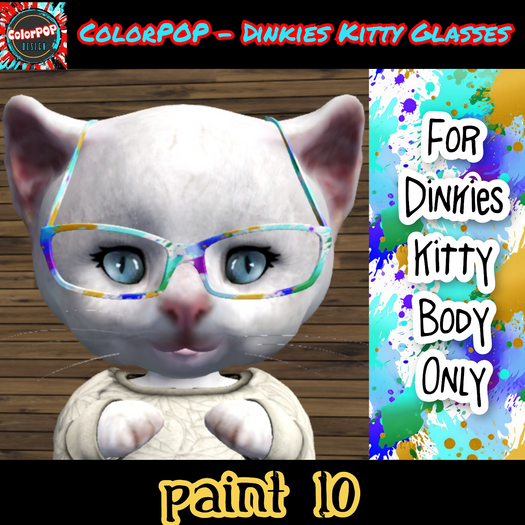 ColorPOP - Dinkies Kitty Glasses - Paint 10 BOX (ADD to Unpack)
