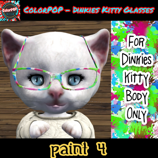 ColorPOP - Dinkies Kitty Glasses - Paint 4 BOX (ADD to Unpack)