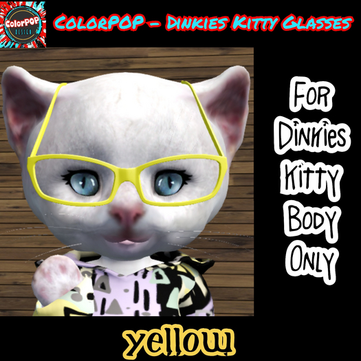 ColorPOP - Dinkies Kitty Glasses - Yellow BOX (ADD to Unpack)