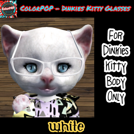 ColorPOP - Dinkies Kitty Glasses - White BOX (ADD to Unpack)