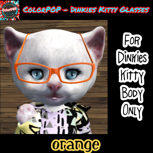 ColorPOP - Dinkies Kitty Glasses - Orange BOX (ADD to Unpack)