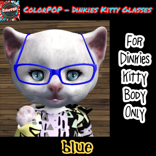 ColorPOP - Dinkies Kitty Glasses - Blue BOX (ADD to Unpack)