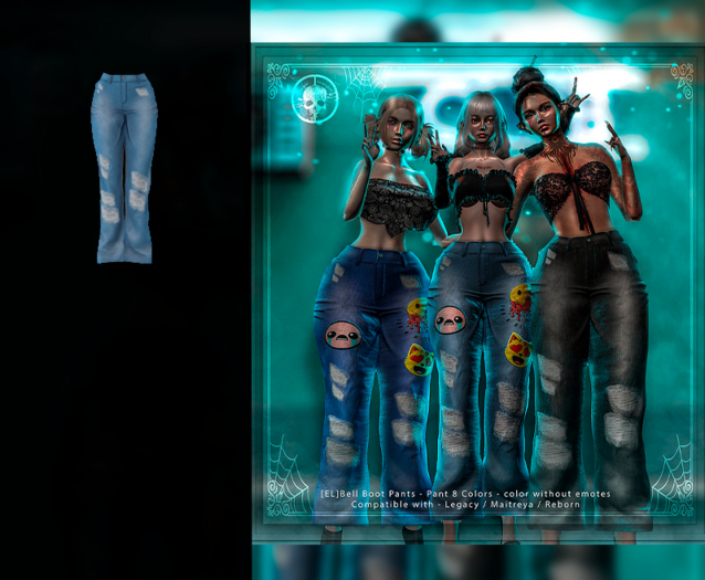 [EL]Bell Boot Pants No Emote/ Jean Light Blue