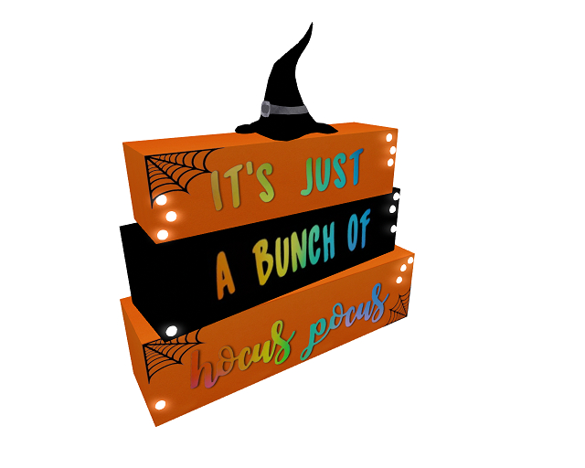 Hocus Pocus Wood Decor with Glow Balls