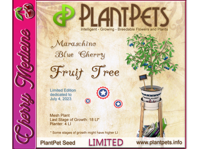 Second Life Marketplace - PlantPet Seed [Fruit Tree *Maraschino Blue ...