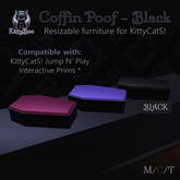 !KittyBoo Coffin Poof - Leather, Black