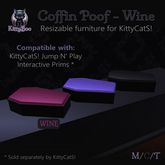 !KittyBoo Coffin Poof - Leather, Wine