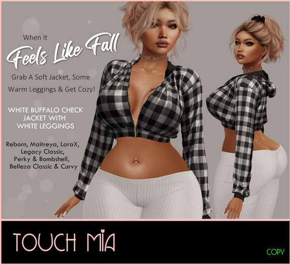 TOUCH MIA - Feels Like Fall - White Buffalo Check