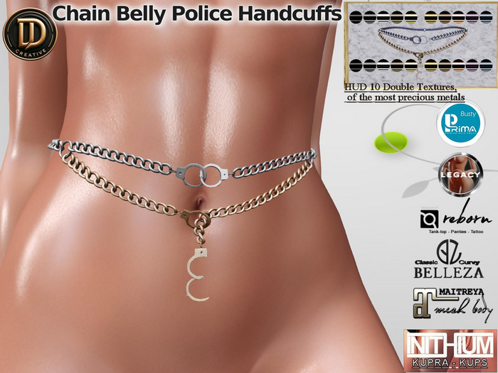 ☾ⅅⅅ☽ Chain Belly Police Handcuffs
