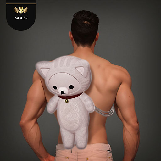 STOP-Cat Plush- White