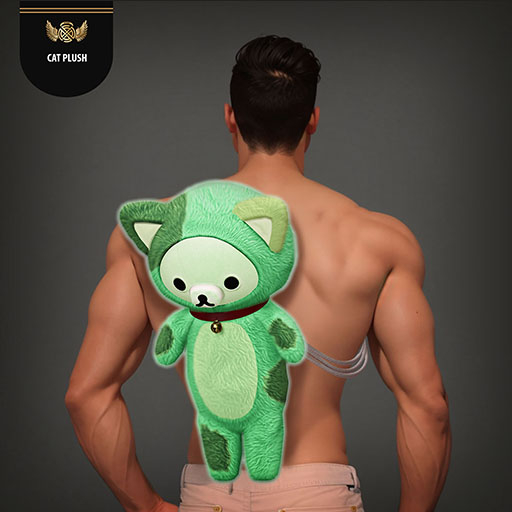 STOP-Cat Plush- Green