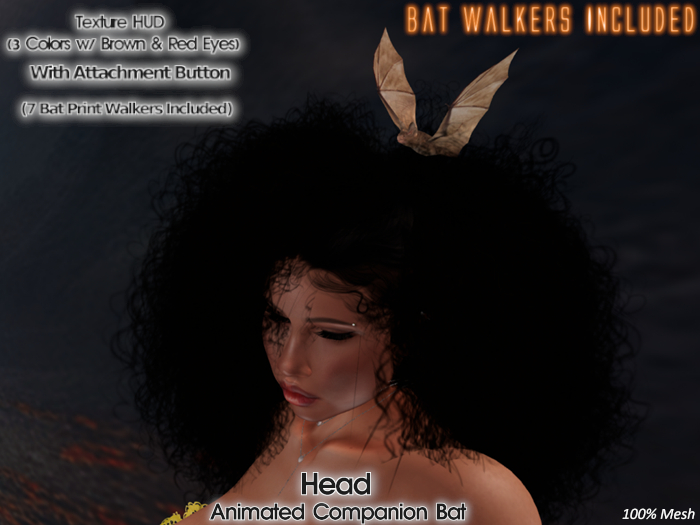 Animated Bat Companion Head w/Menu