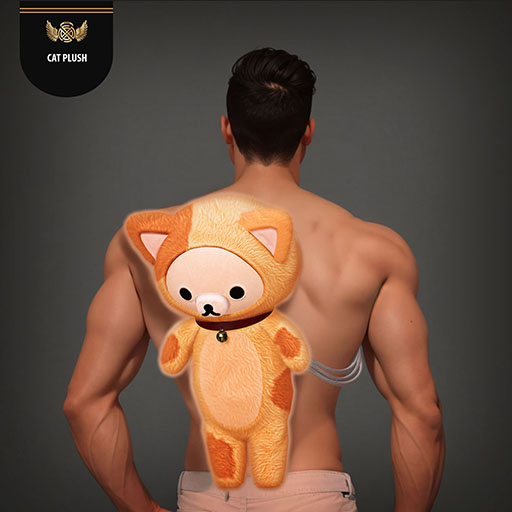 STOP-Cat Plush- Bright Orange