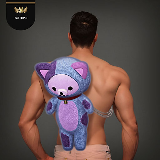 STOP-Cat Plush- Blue and Purple