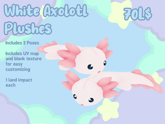Liminality- White Axolotl Plushes