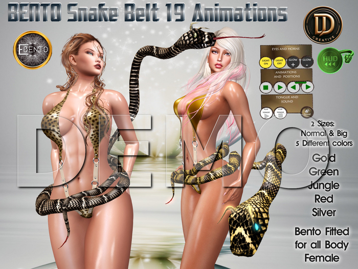 ☾ⅅⅅ☽ BENTO Snake Belt 19 Animations DEMO