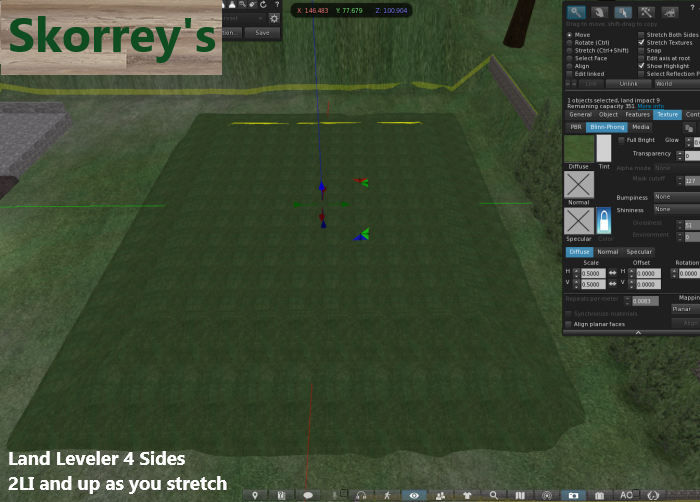 Mesh Land Leveler 3 sides radii and angled
