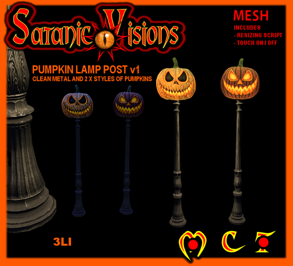 Pumpkin Lamp Post Clean Metal