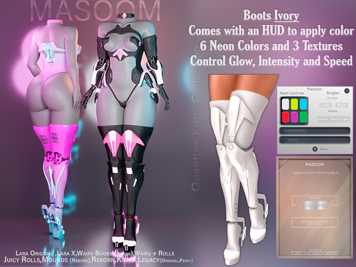 [[ Masoom ]] Quantum Kitty Boots - Ivory